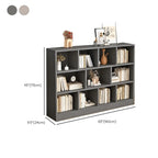 Bibliothèque de bureau horizontale moderne en bois gris avec étagères