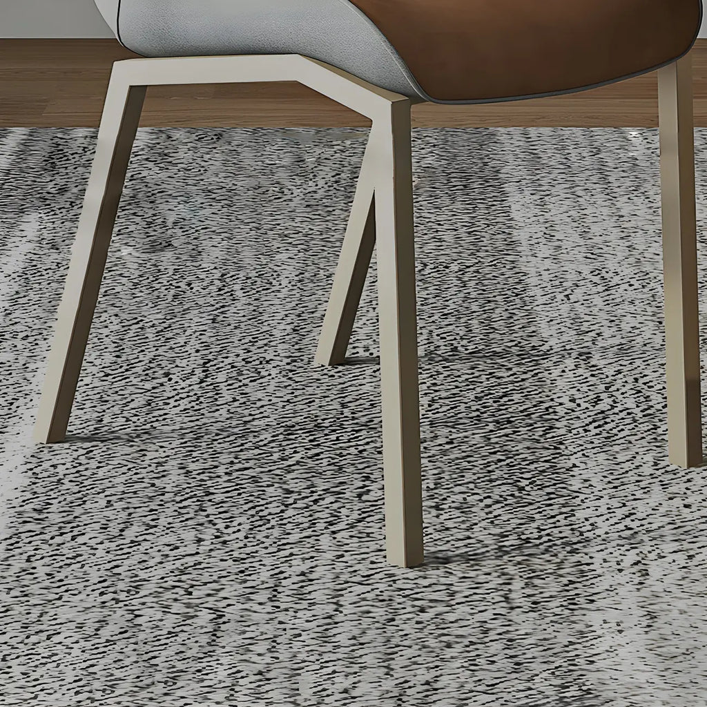 Chaise de salle à manger rembourrée en similicuir camel avec pieds en métal