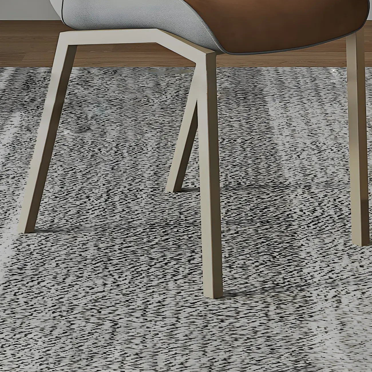 Chaise de salle à manger rembourrée en similicuir camel avec pieds en métal