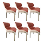 Chaise de salle à manger rembourrée en similicuir camel avec pieds en métal