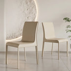Chaise de salle à manger moderne sans accoudoirs en similicuir pour la cuisine