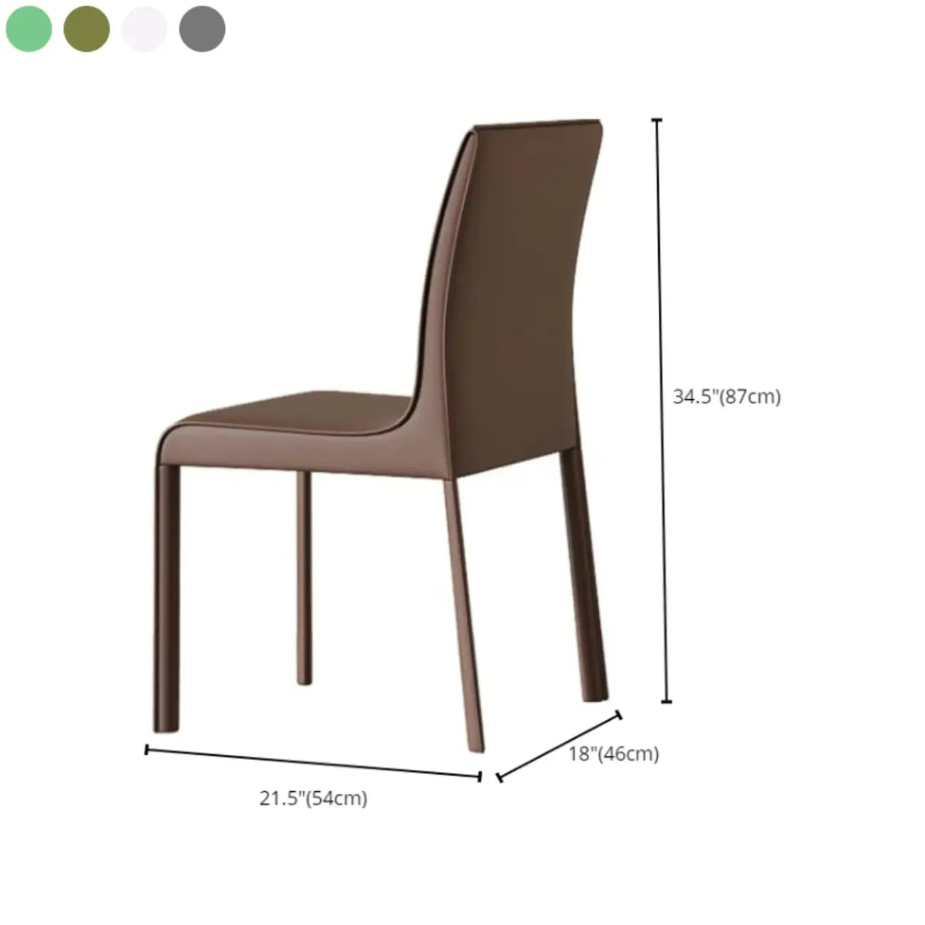 Chaise de salle à manger moderne sans accoudoirs en similicuir pour la cuisine