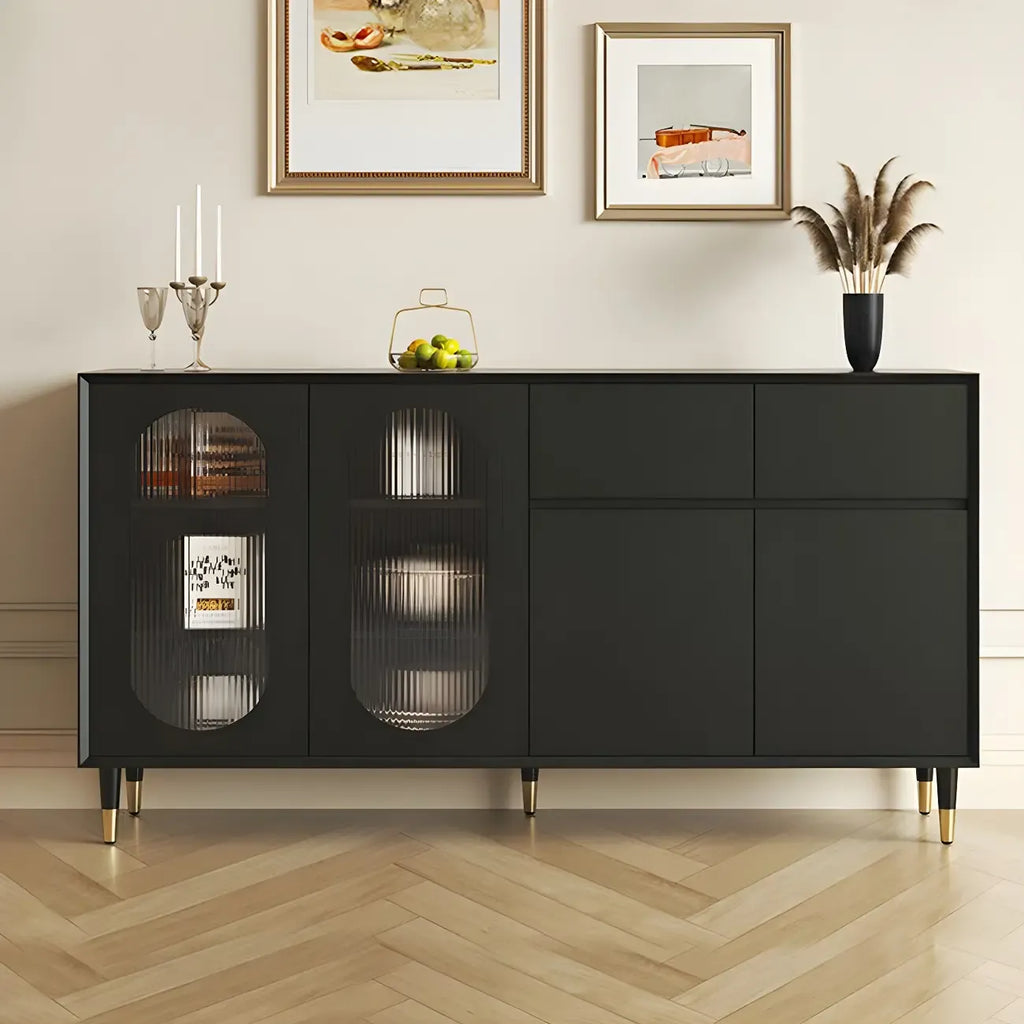 Madia in legno 16W Glam con ante e ripiani in vetro