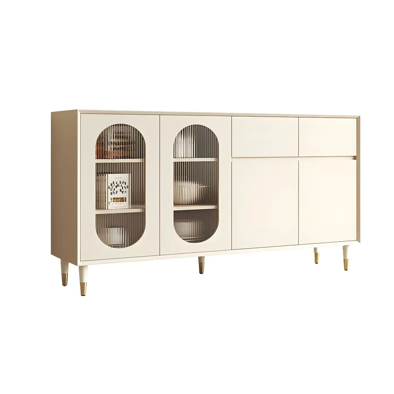 Madia in legno 16W Glam con ante e ripiani in vetro