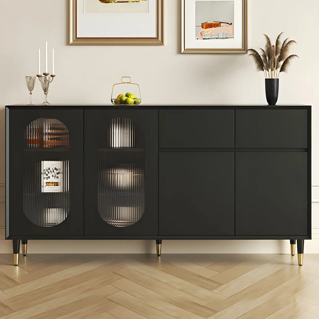 Madia in legno 16W Glam con ante e ripiani in vetro