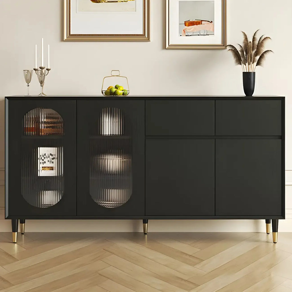 Madia in legno 16W Glam con ante e ripiani in vetro