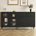 Madia in legno 16W Glam con ante e ripiani in vetro
