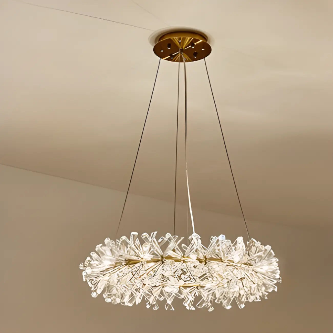 Lustres d'ambiance modernes en guirlande de cristal doré