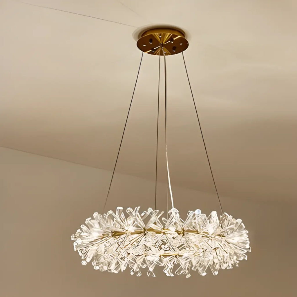 Lustres d'ambiance modernes en guirlande de cristal doré