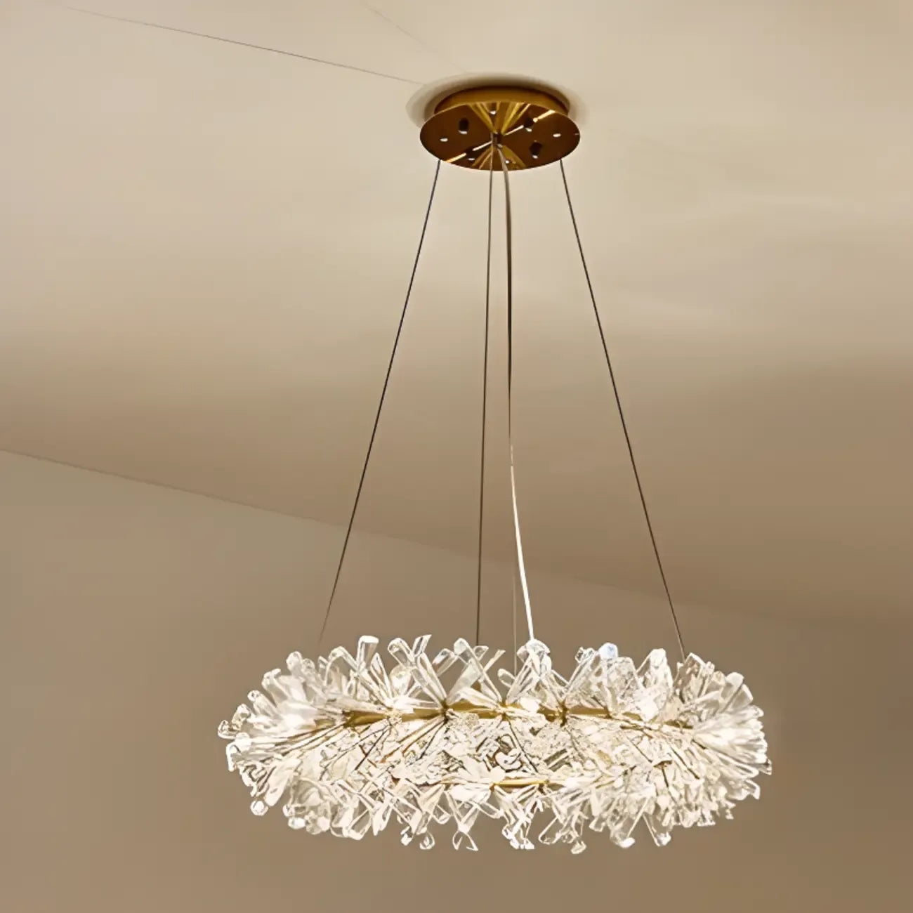 Lustres d'ambiance modernes en guirlande de cristal doré