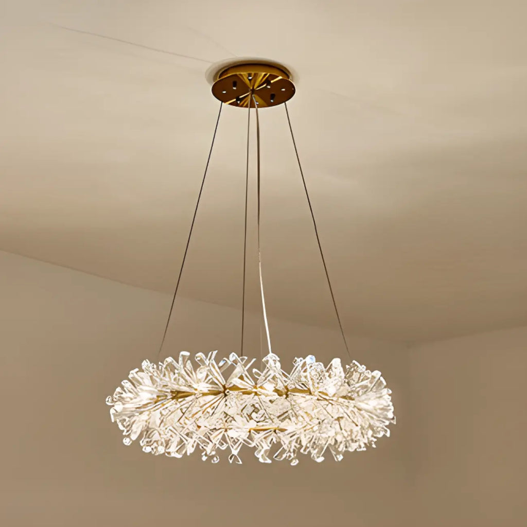 Lustres d'ambiance modernes en guirlande de cristal doré
