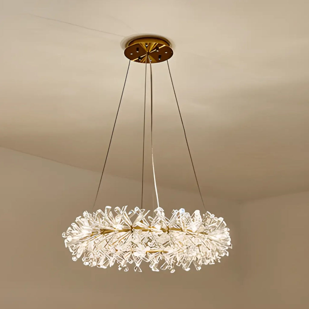 Lustres d'ambiance modernes en guirlande de cristal doré