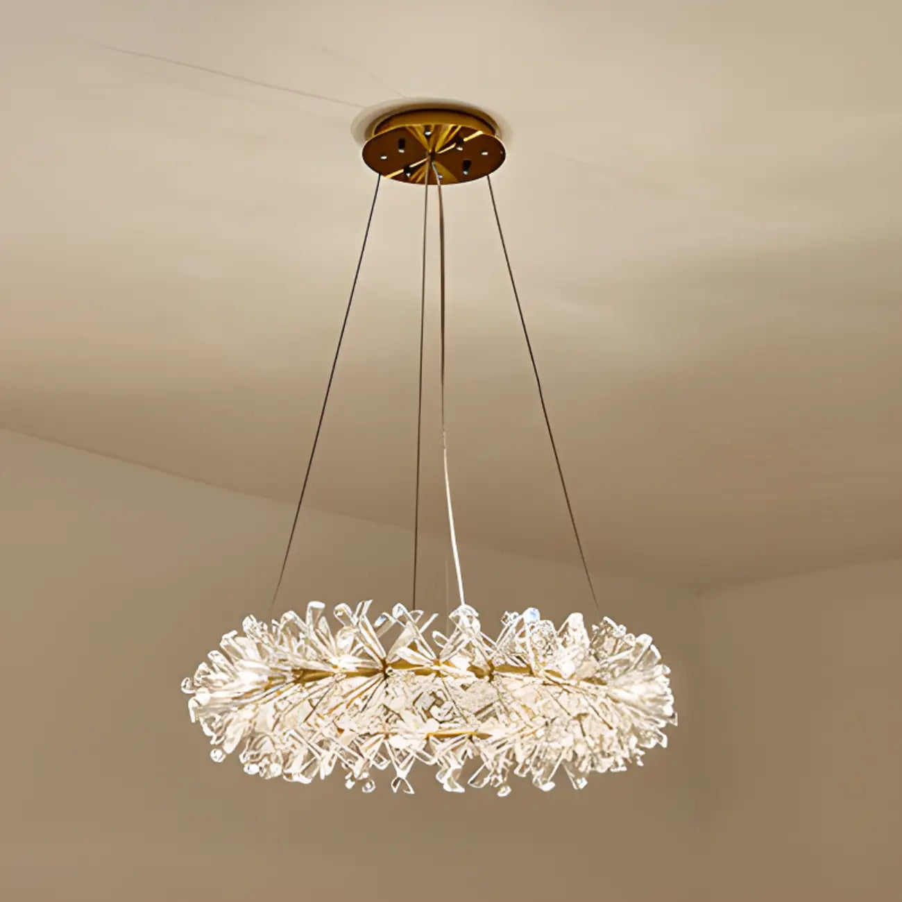 Lustres d'ambiance modernes en guirlande de cristal doré