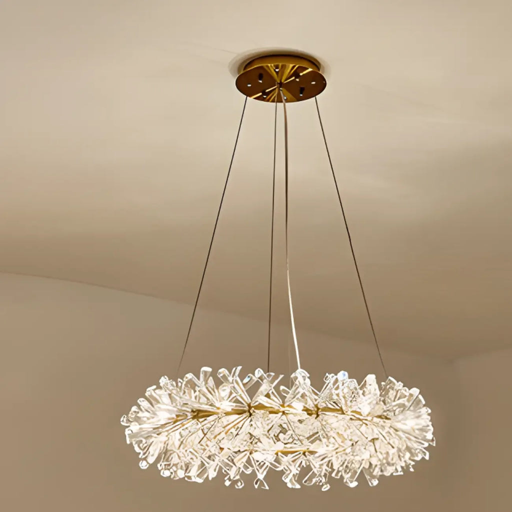 Lustres d'ambiance modernes en guirlande de cristal doré