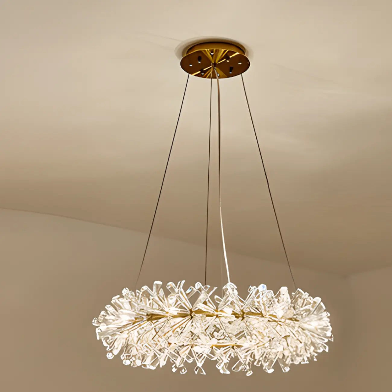Lustres d'ambiance modernes en guirlande de cristal doré