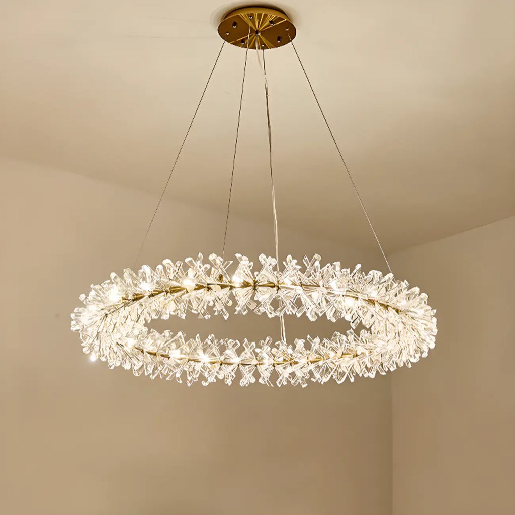 Lustres d'ambiance modernes en guirlande de cristal doré