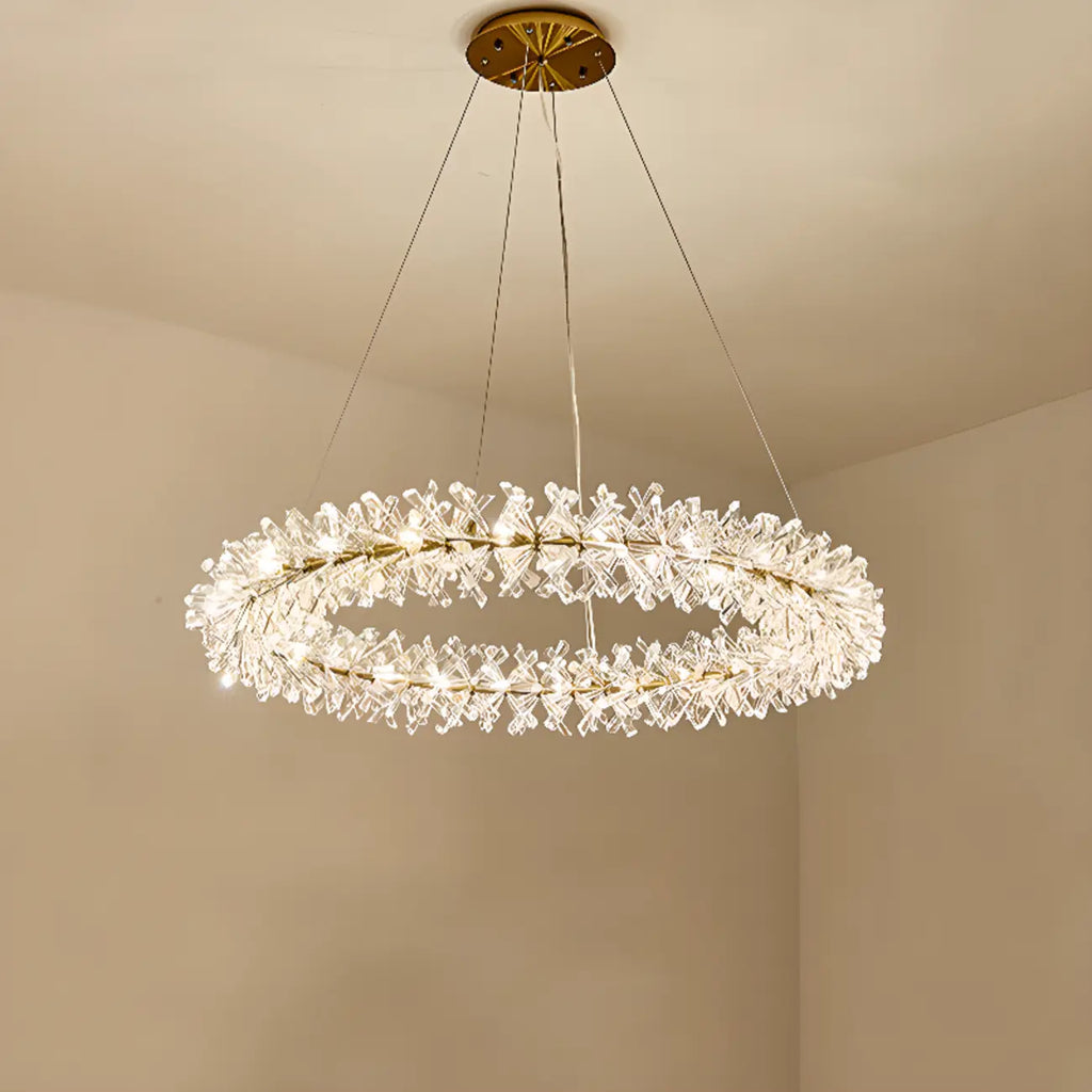 Lustres d'ambiance modernes en guirlande de cristal doré