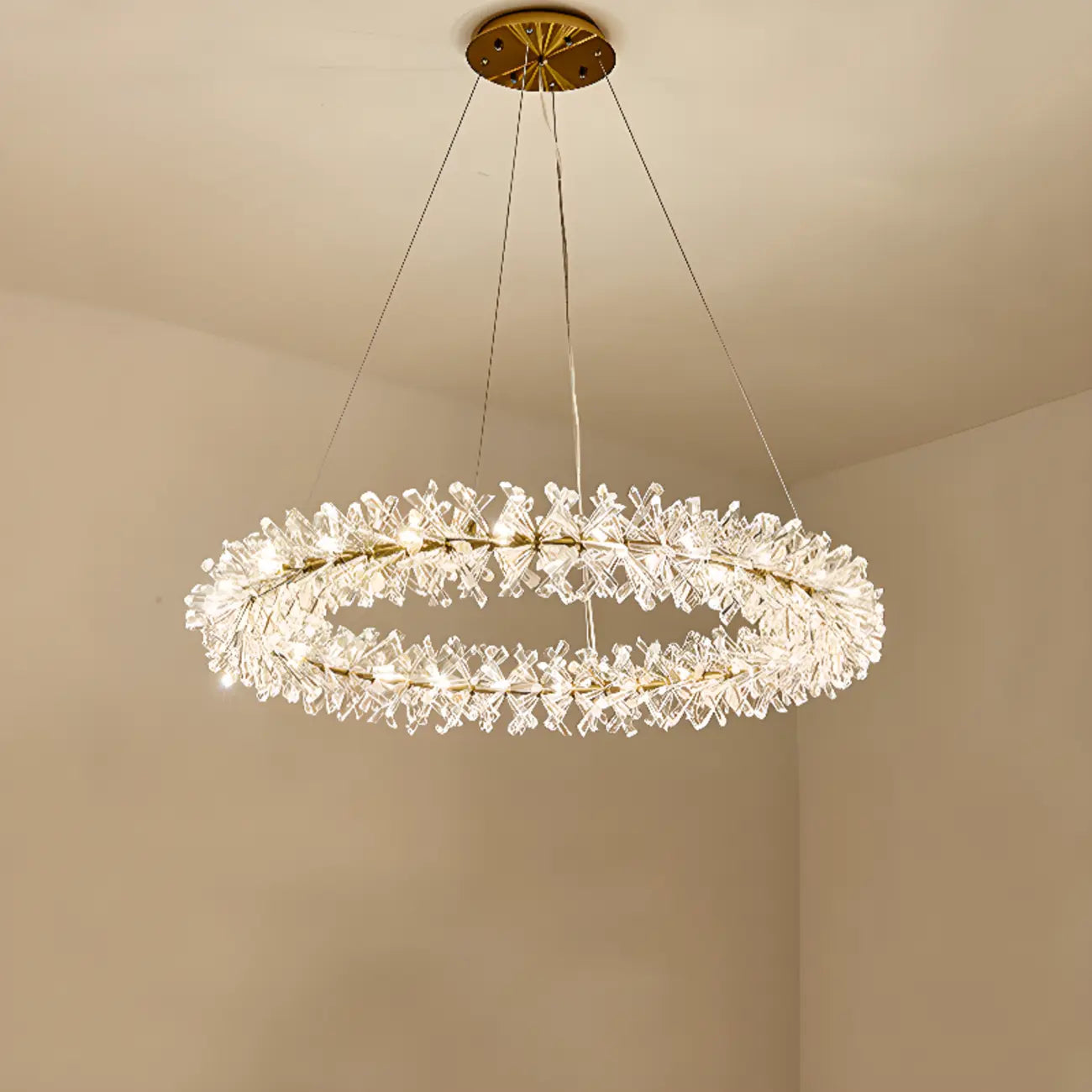 Lustres d'ambiance modernes en guirlande de cristal doré