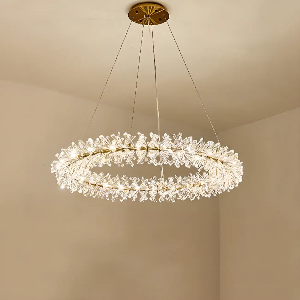Lustres d'ambiance modernes en guirlande de cristal doré
