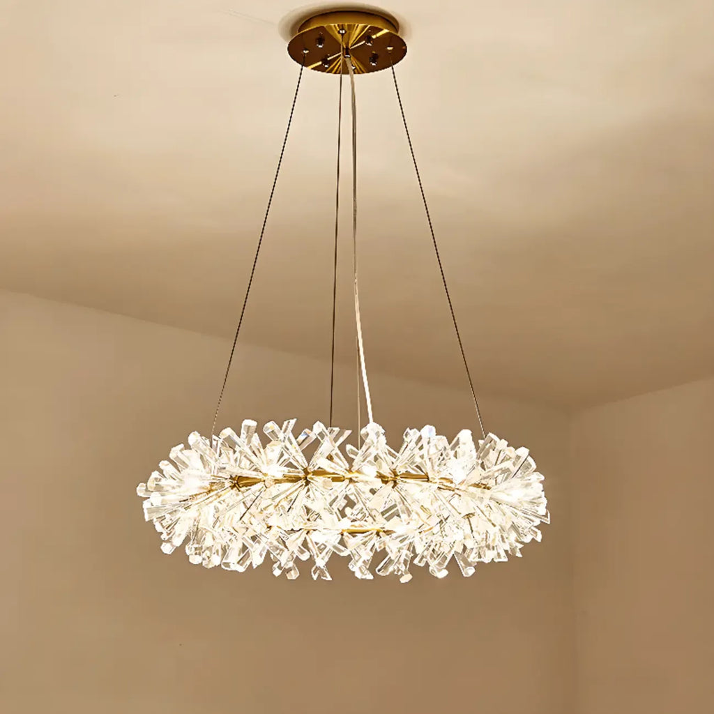 Lustres d'ambiance modernes en guirlande de cristal doré