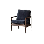 Fauteuil en cuir avec accoudoirs en bois pour salon