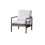 Fauteuil en cuir avec accoudoirs en bois pour salon