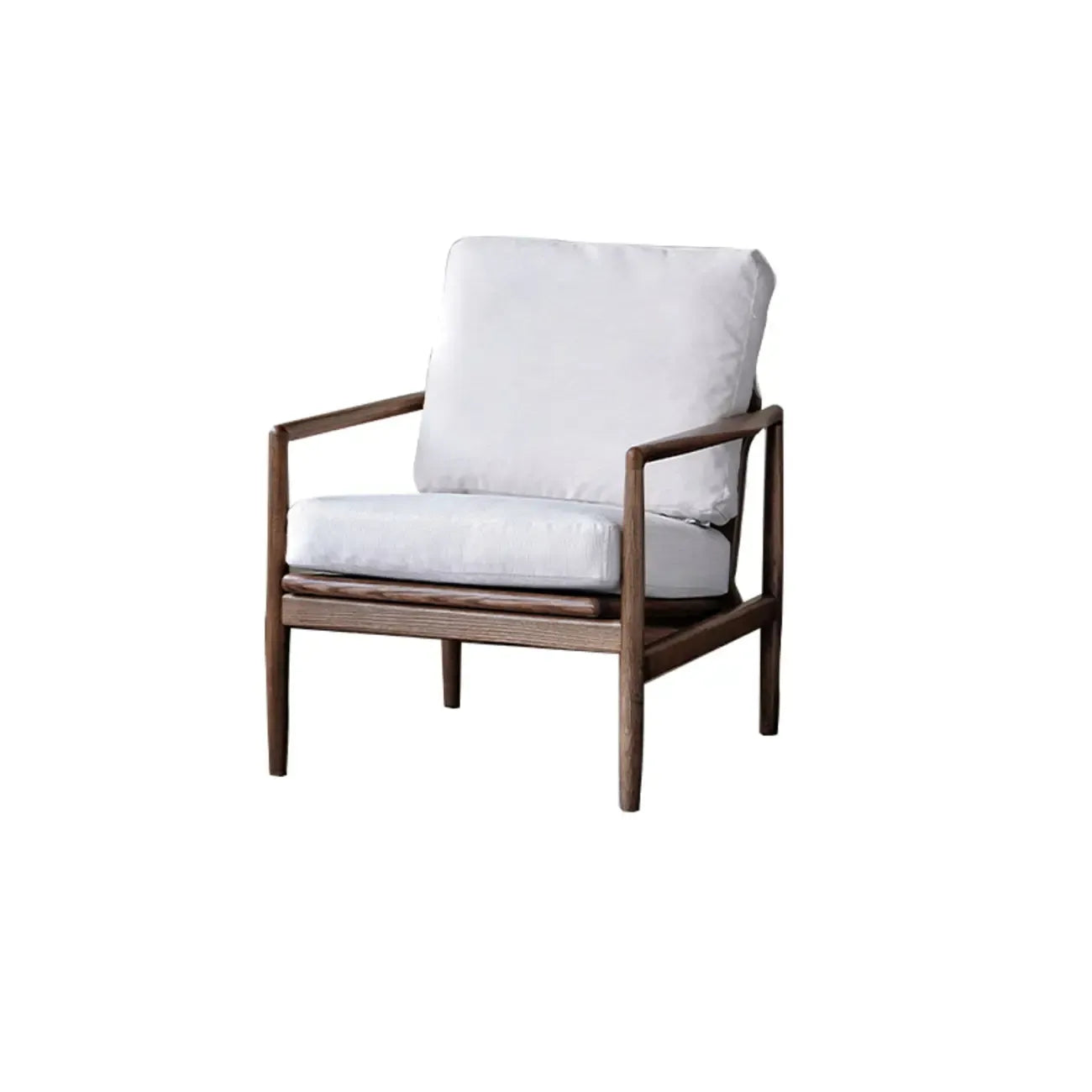 Fauteuil en cuir avec accoudoirs en bois pour salon