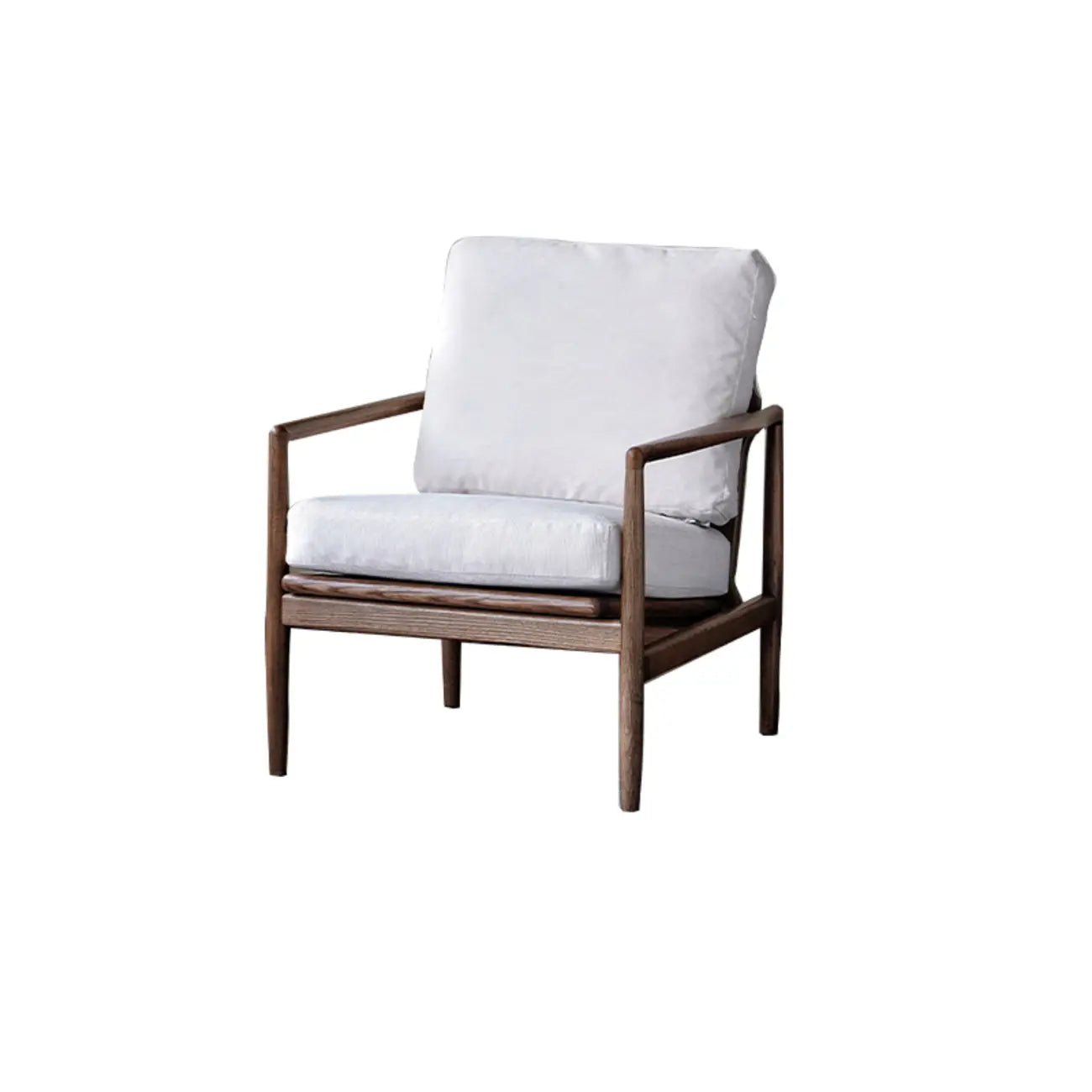 Fauteuil en cuir avec accoudoirs en bois pour salon