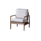 Fauteuil en cuir avec accoudoirs en bois pour salon