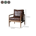 Fauteuil en cuir avec accoudoirs en bois pour salon