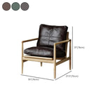 Fauteuil en cuir avec accoudoirs en bois pour salon