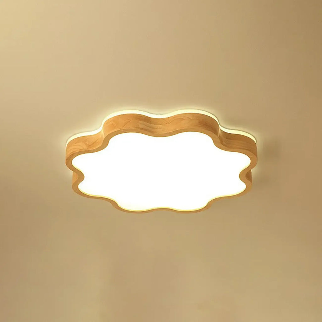 Plafonnier élégant en forme d'étoile avec finition naturelle pour chambre à coucher