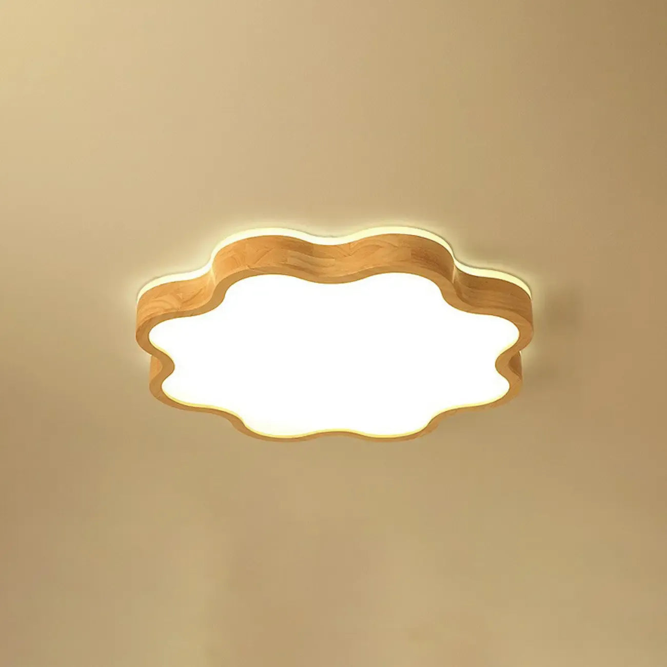 Plafonnier élégant en forme d'étoile avec finition naturelle pour chambre à coucher