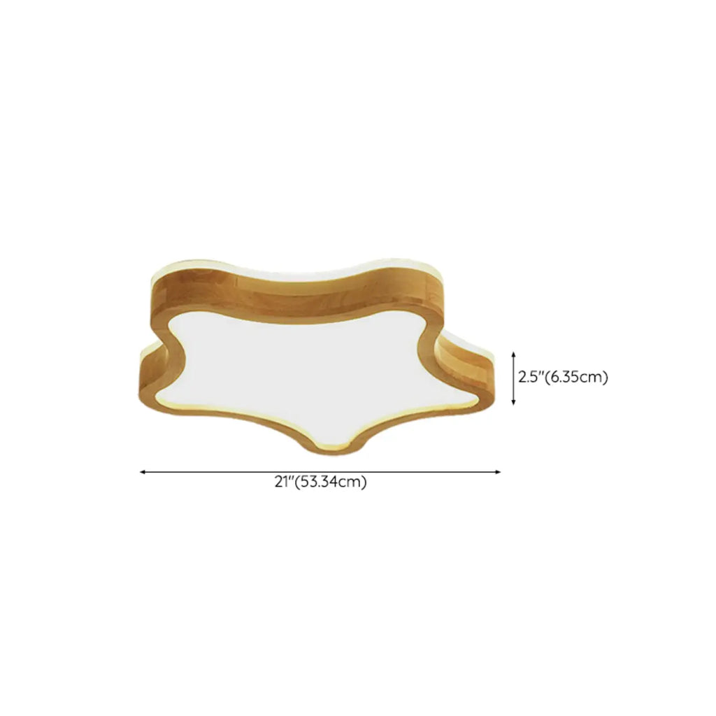 Plafonnier élégant en forme d'étoile avec finition naturelle pour chambre à coucher
