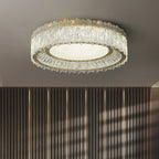 Plafonnier cylindrique moderne en cristal pour salon
