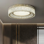 Plafonnier cylindrique moderne en cristal pour salon
