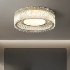 Plafonnier cylindrique moderne en cristal pour salon