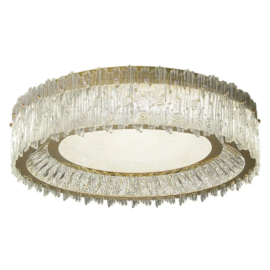 Plafonnier cylindrique moderne en cristal pour salon