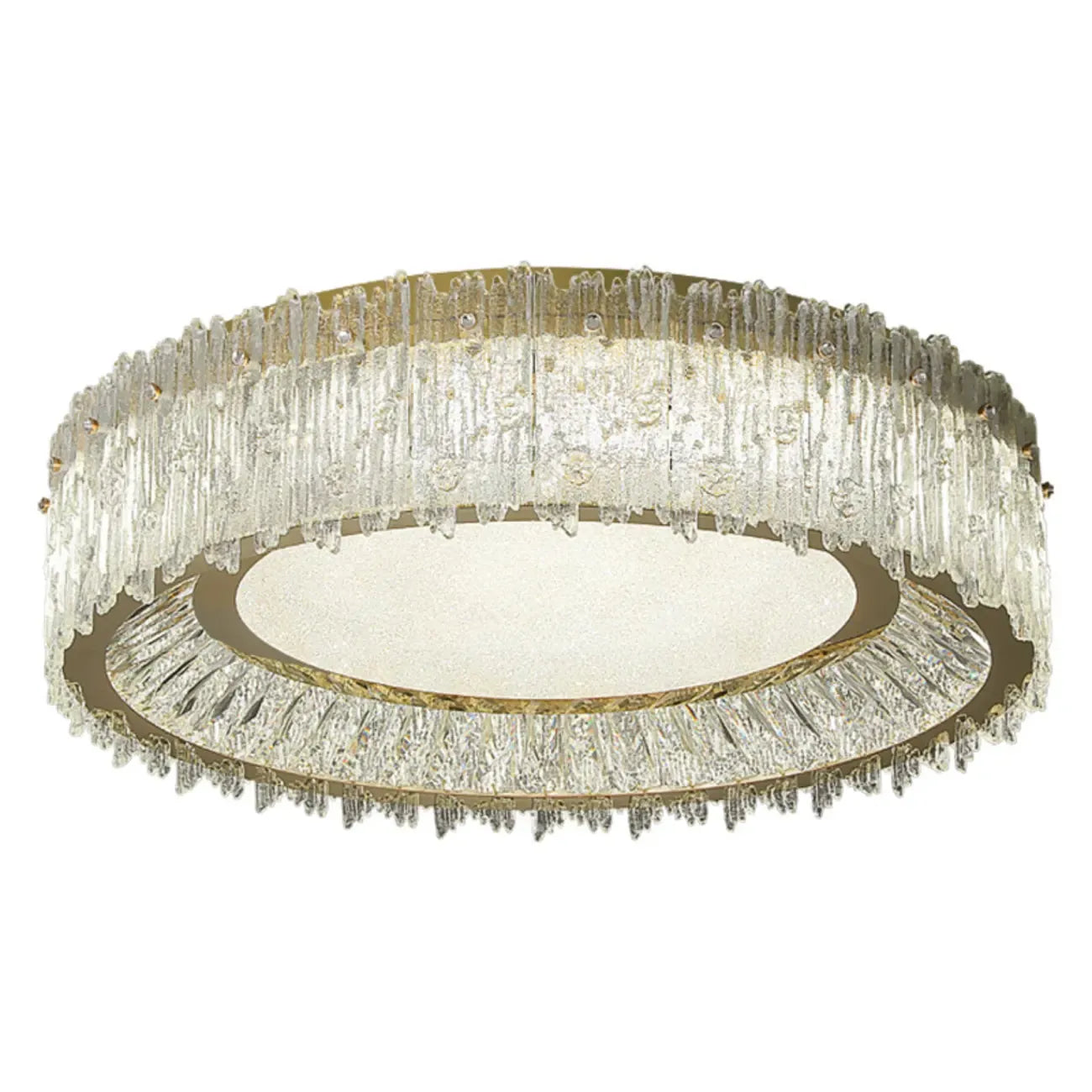 Plafonnier cylindrique moderne en cristal pour salon