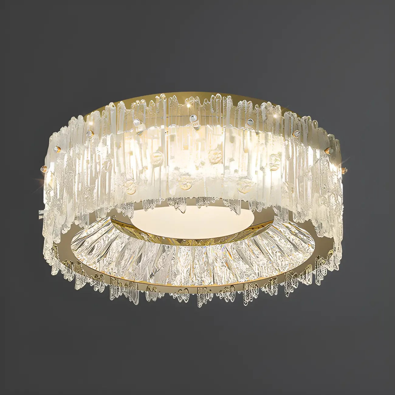 Plafonnier cylindrique moderne en cristal pour salon