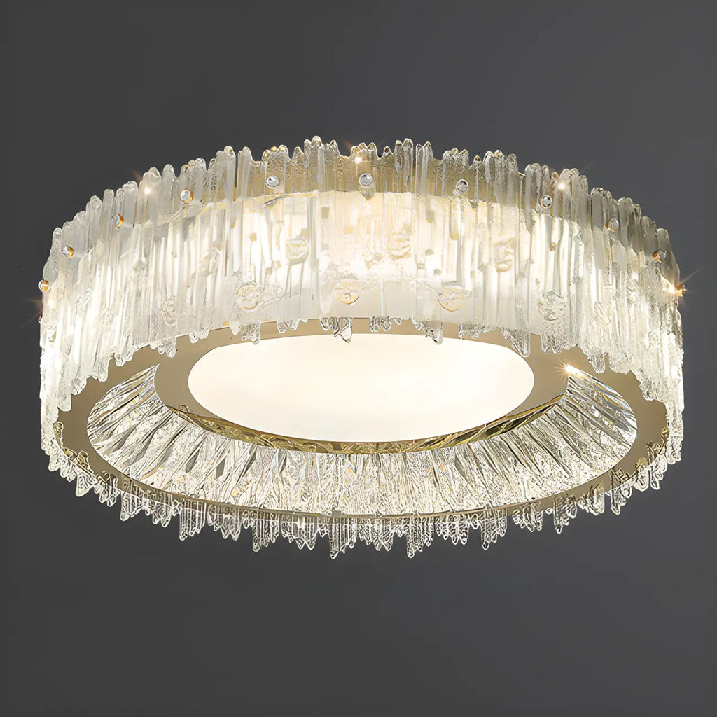 Plafonnier cylindrique moderne en cristal pour salon