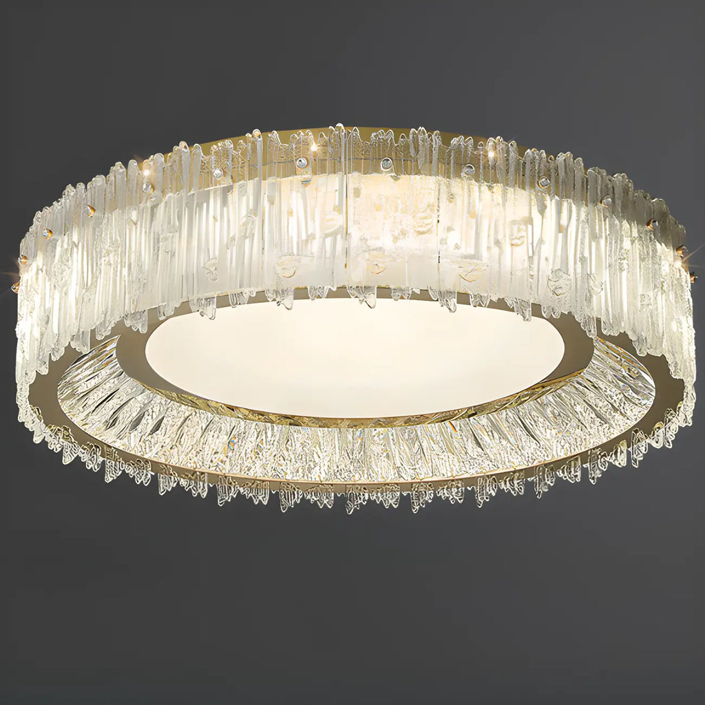 Plafonnier cylindrique moderne en cristal pour salon