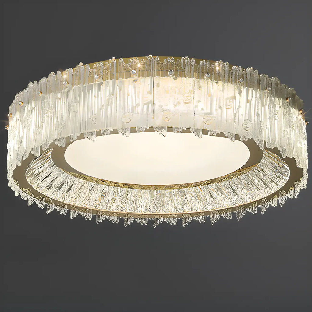 Plafonnier cylindrique moderne en cristal pour salon
