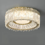 Plafonnier cylindrique moderne en cristal pour salon