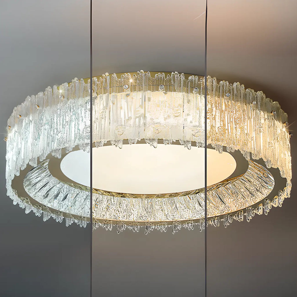Plafonnier cylindrique moderne en cristal pour salon