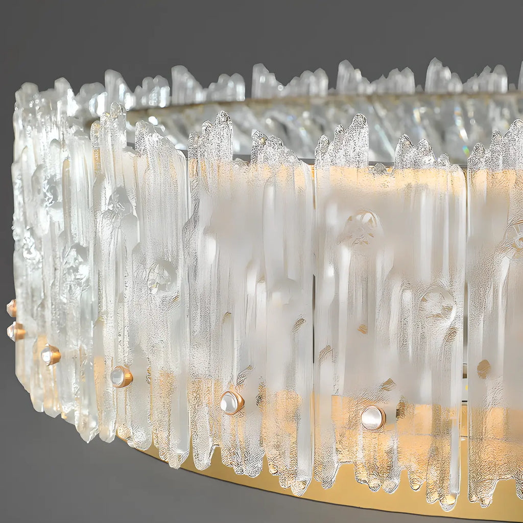 Plafonnier cylindrique moderne en cristal pour salon