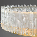 Plafonnier cylindrique moderne en cristal pour salon