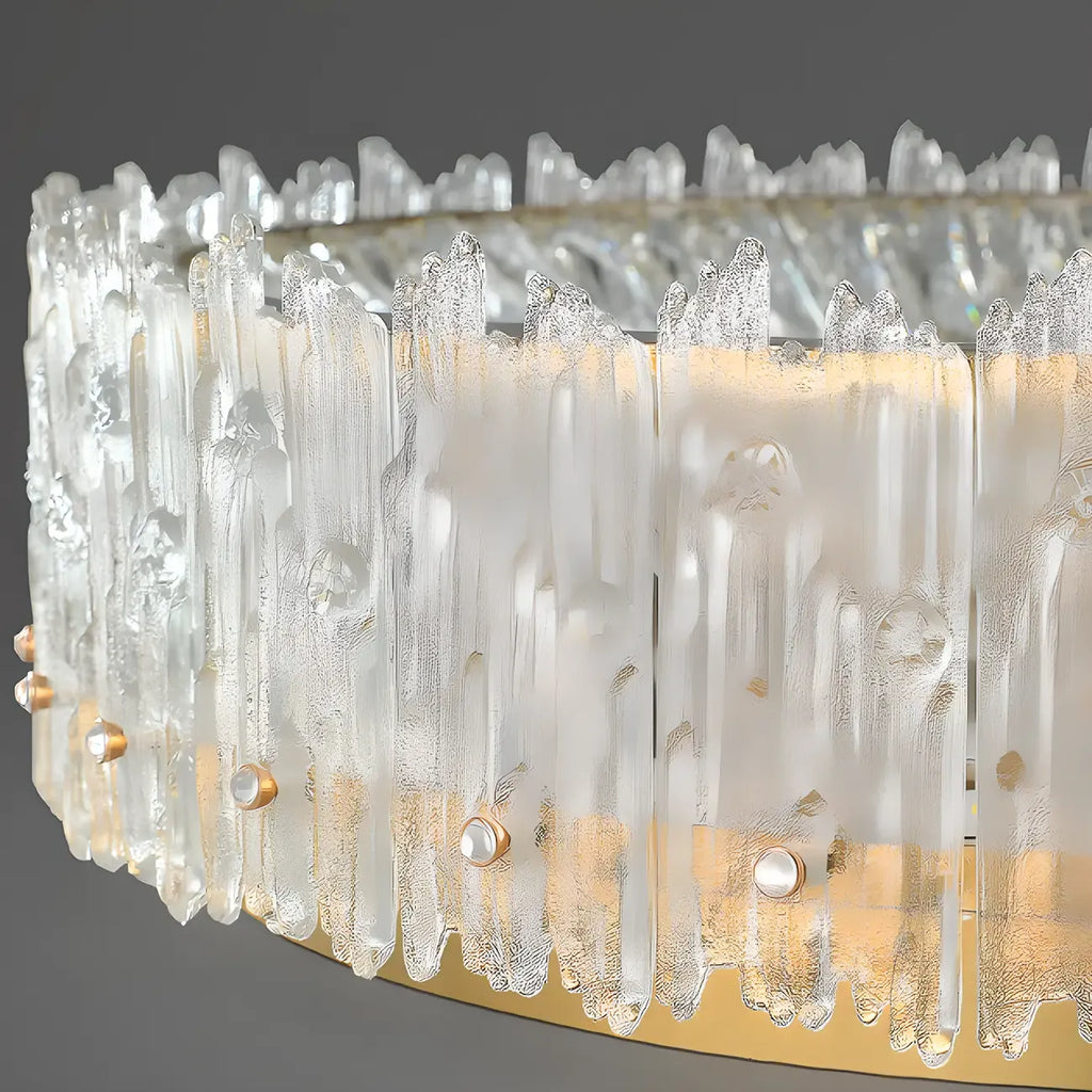 Plafonnier cylindrique moderne en cristal pour salon
