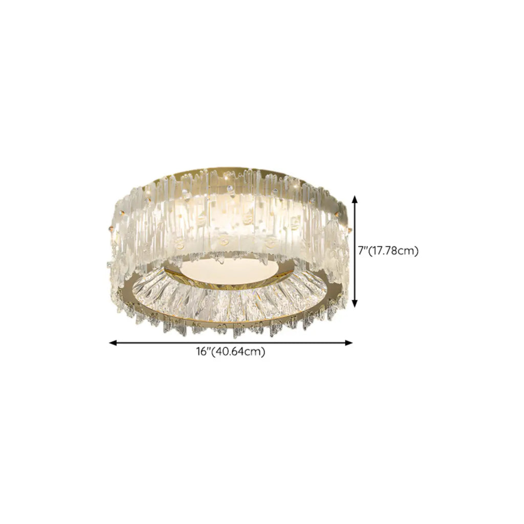 Plafonnier cylindrique moderne en cristal pour salon