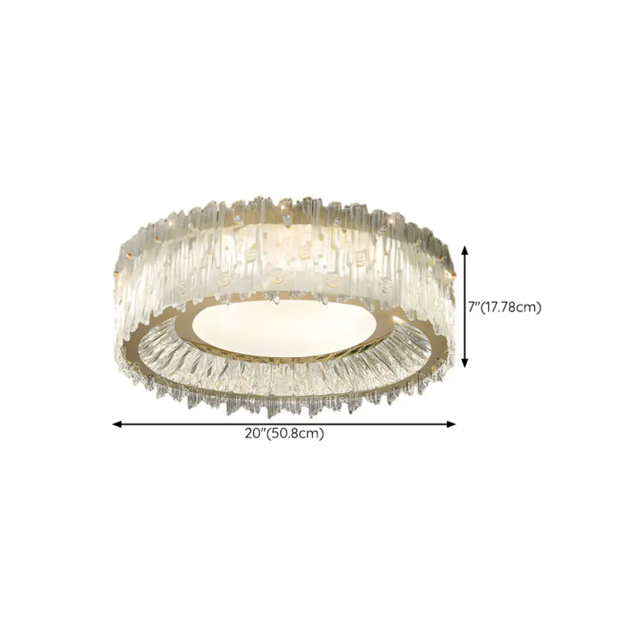 Plafonnier cylindrique moderne en cristal pour salon
